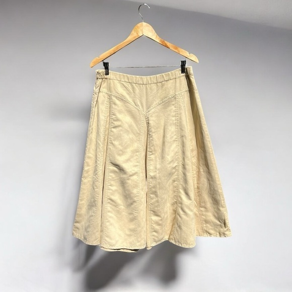 🌻Coldwater Creek Khaki Faux Suede Western Fit & Flare A-Line Skirt Size Medium - Picture 1 of 7